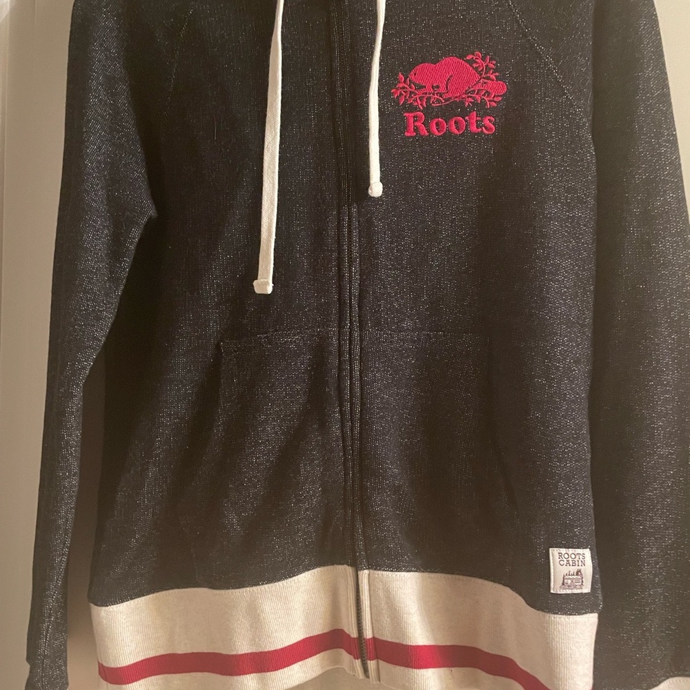 Roots Black Hoodie with Pink Logo